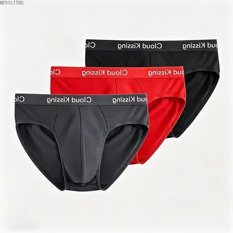 3Pcs Cloud Kissing Men's Briefs Underwear Plus Size Soft Breathable High Elastic Comfortable Male Underpants For Daily Wear
