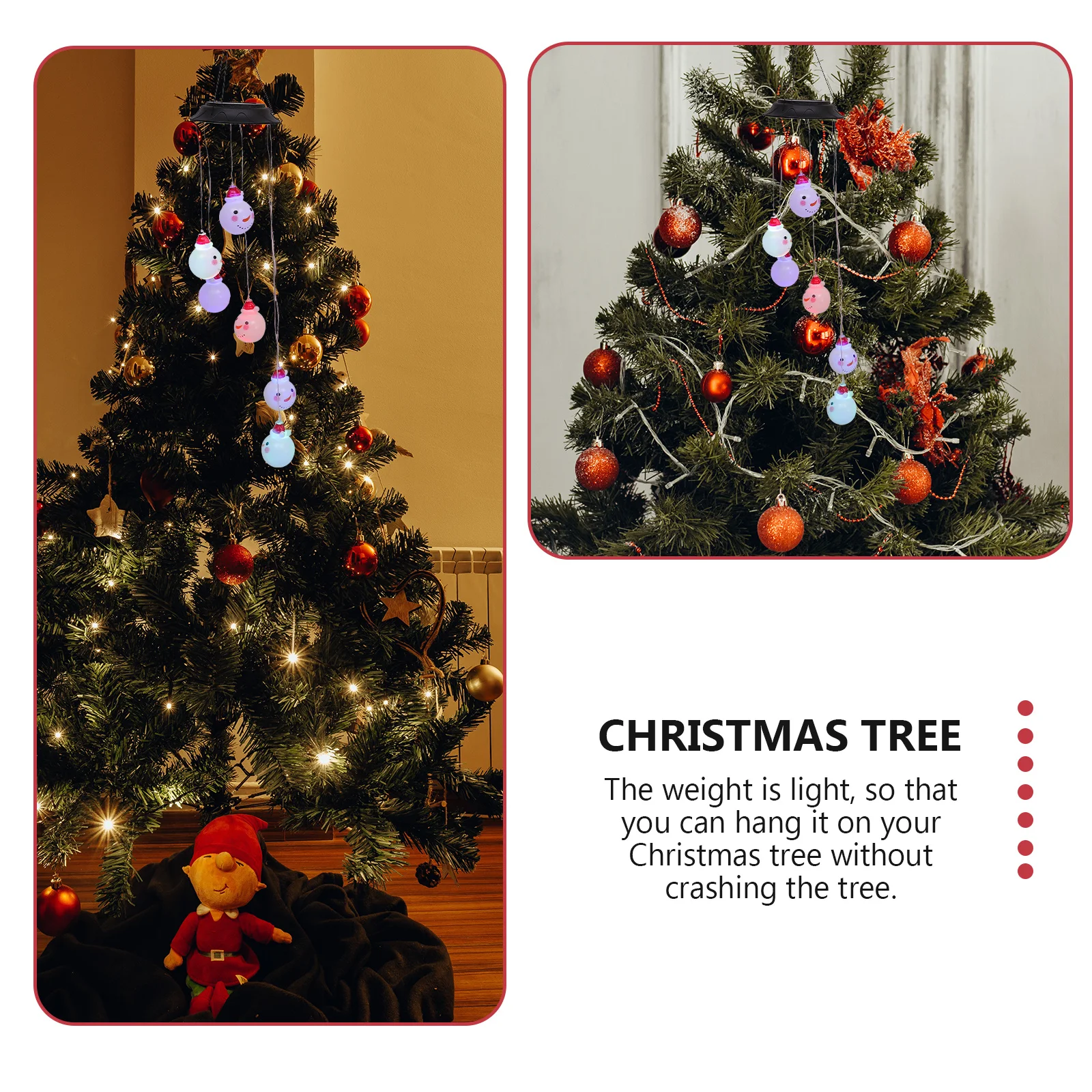 1 قطعة عيد الميلاد مصباح للطاقة الشمسية ثلج ضوء المشهد في الهواء الطلق LED الإضاءة الزخرفية لأشجار ساحة فناء هووسورمينغ هدية فكرة #2