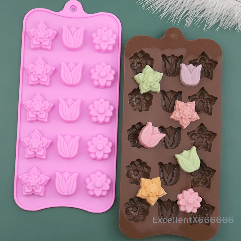 

Flower Shaped Silicone Mold DIY Cake Decoration Chocolate Candy Ice Cream Kitchen Baking Tool