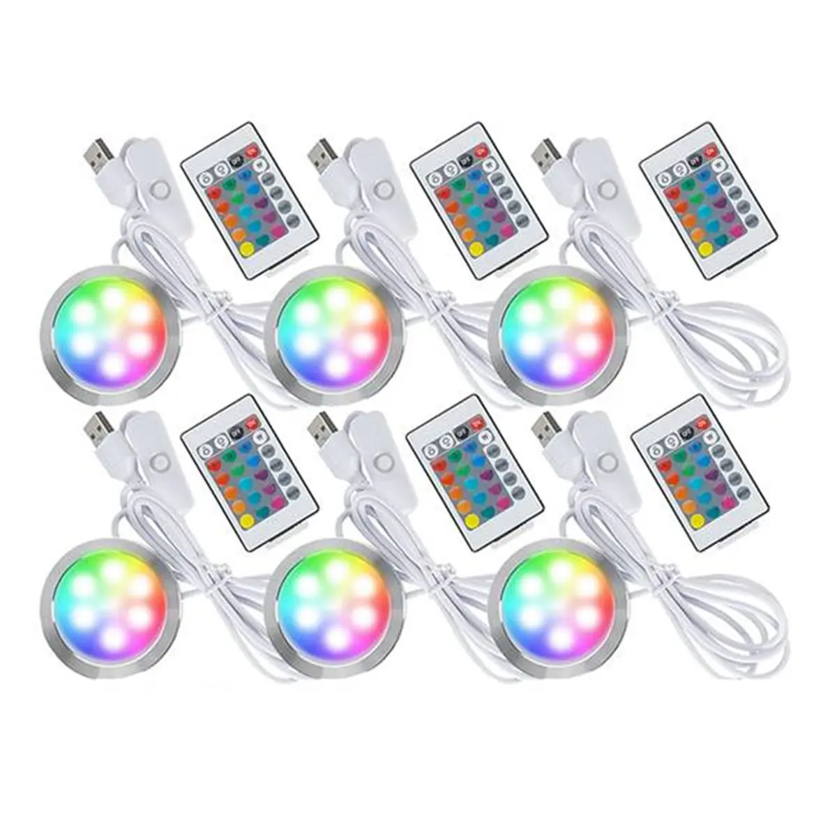 COFA 6pcs Remote Control RGB LED Lamp Kit 001 for H2D/X1/P1P/A1 Mini Multicolor F RGB Includes