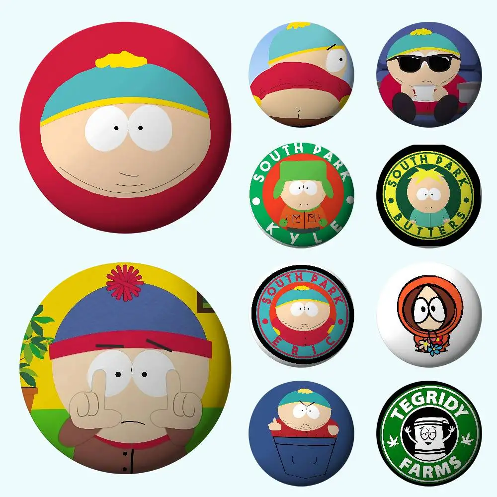 S-South Funny P-Park Badges Tinplate Soft Button Pin Brooch Metal Badge Custom Jewelry Accessories Hat Bag Lapel