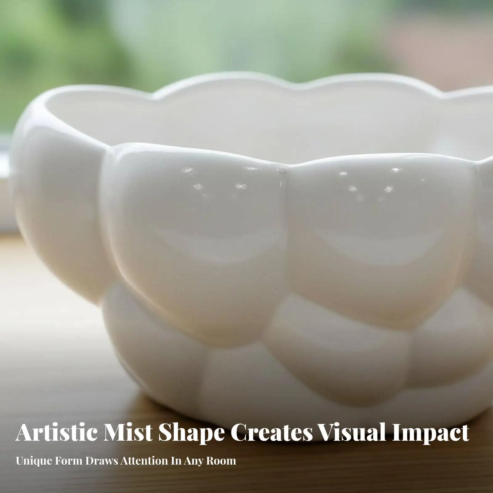 Artistic Ceramic Plant Pot for Indoor Use Billowing Form Fade Resistant Flower Vase for Shelf Styling