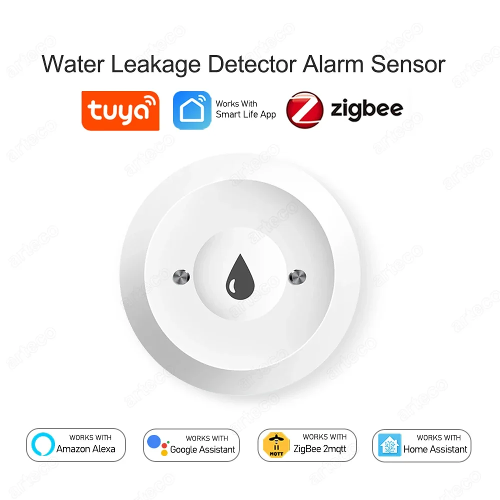 

Датчик утечки воды Zigbee, датчик утечки воды, охранная сигнализация, приложение Smart Life, удаленный мониторинг, помощник поддержки Z2mqtt