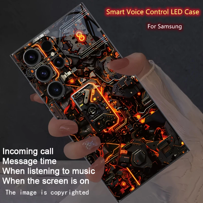 

Fashion Cool Mechanical LED Light Up Phone Case Circuit Board For Samsung S25 Ultra S24 Plus S23 S22 S21 S20 FE A15 A16 A55 A54