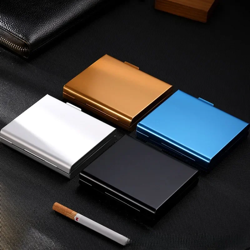 

Holder Aluminium Cigarette Case Double Layer Partition Pockets Moisture-proof Cigarettes Box Cigarette Accessories