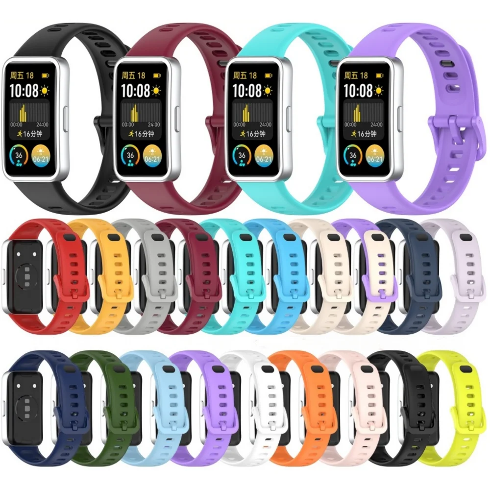 화웨이 밴드 용 실리콘 스트랩 10 10NFC 9 9NFC 8 8NFC 버클 밴드 smartwatch 액세서리