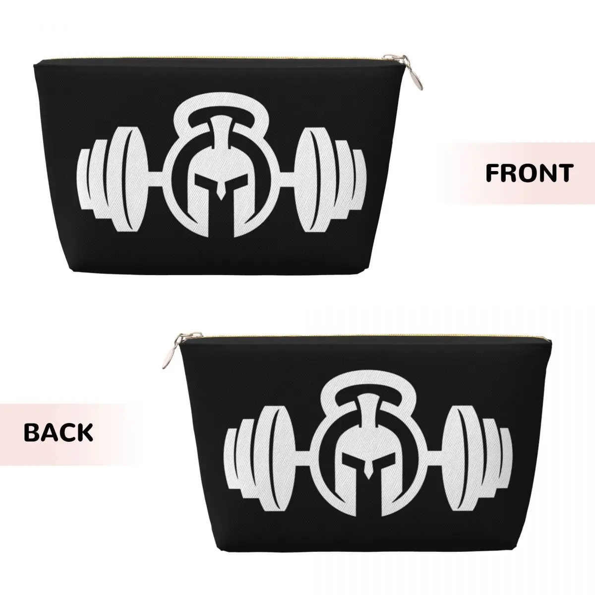 Custom Spartan Gym Logo Makeup Bag for Women Travel Cosmetic Organizer Kawaii Bodybuilding Fitness Muscle Storage Toiletry Bags