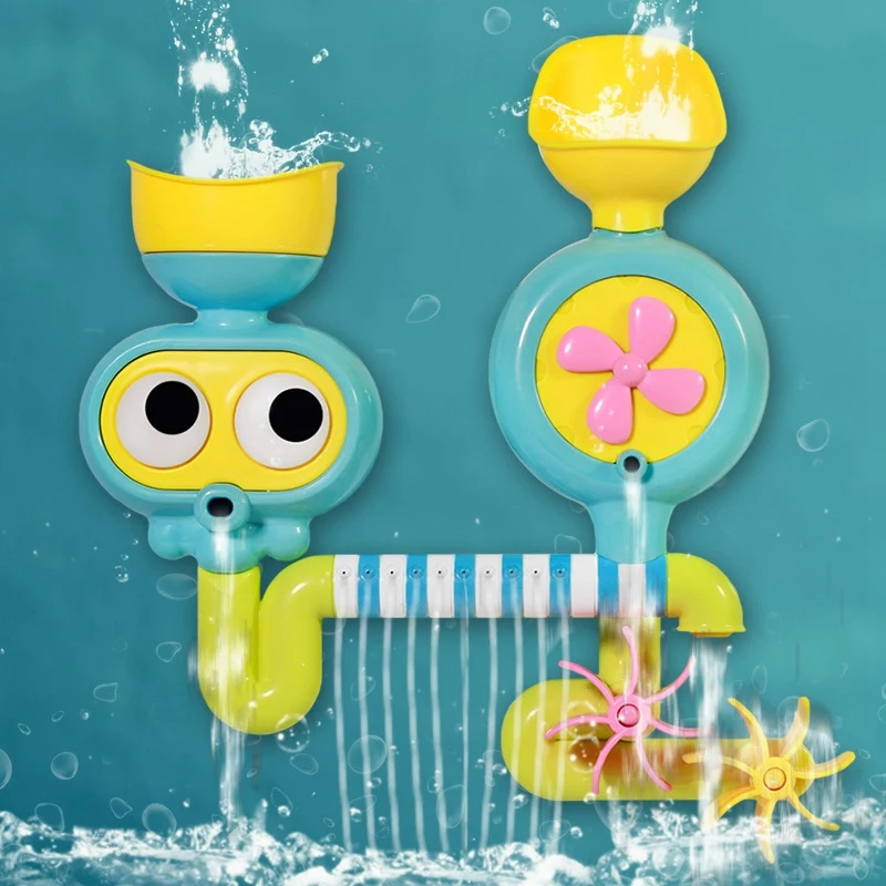 Moulin à vent avec station de cascade et aspiration standard, jouets de bain pour bébé, baignoire de douche pour enfants, tout-petits, enfants de 18 mois