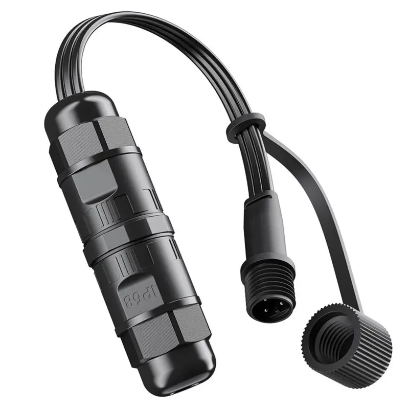 B08B-For Govee Outdoor Lights Compatible Splice Connector Male Output Waterproof Extension Cable Wire Connectors