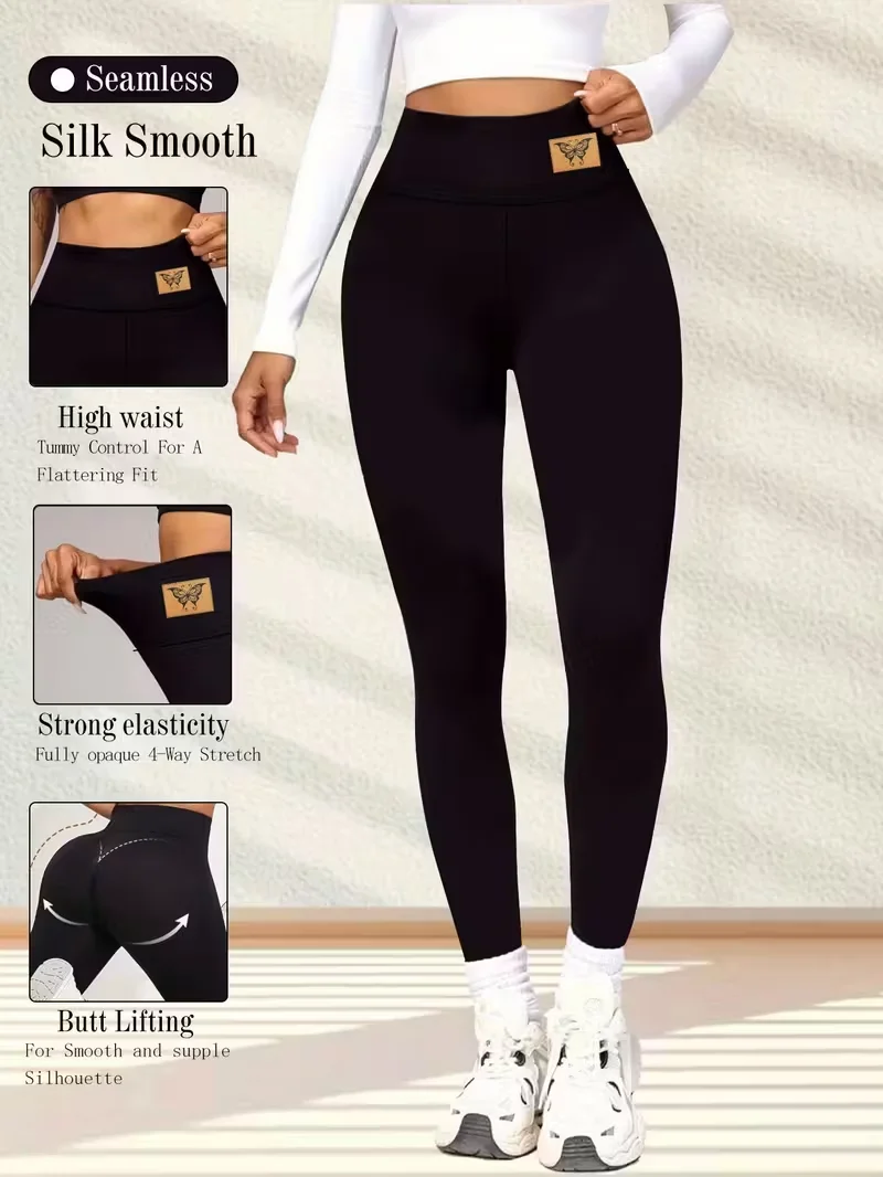 

Women's High-Waisted Running Leggings-Tummy Control, Butt Lifting & Versatile Skinny Pants,Plus Size Clothes,Plus Size Leggings