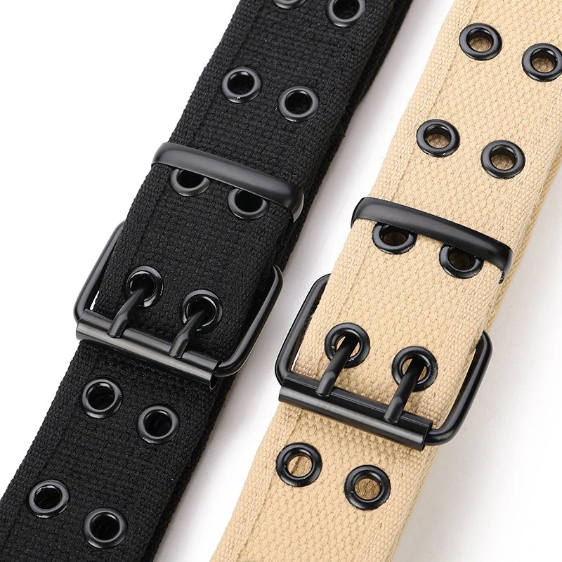 4CM Men\'s Fabric Canvas Belt Tactical Belt for Men Military Tactical Working Black Belt Tactical Strap Belts for Jeans Waistband