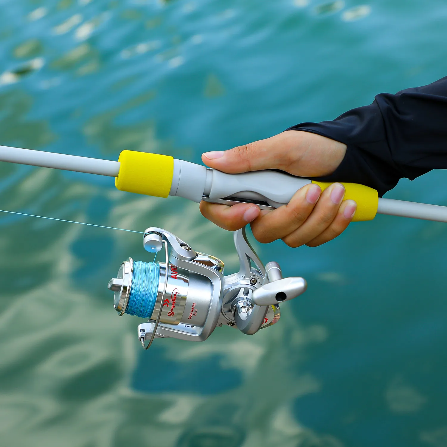 Sougayilang 2section Spinning Fishing Rod and Fishing Reel Combo 1.8/2.1m  Carbon Fiber Fishing Pole 5.2:1 Fishing Reel Bass Fish - AliExpress 18