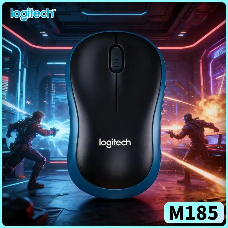 Logitech M185 Wheel-Scroll Wireless Mouse 3 Buttons Design 2.4GHz Nano Receiver 10m Range 12-Month Battery Life Accessory Tool