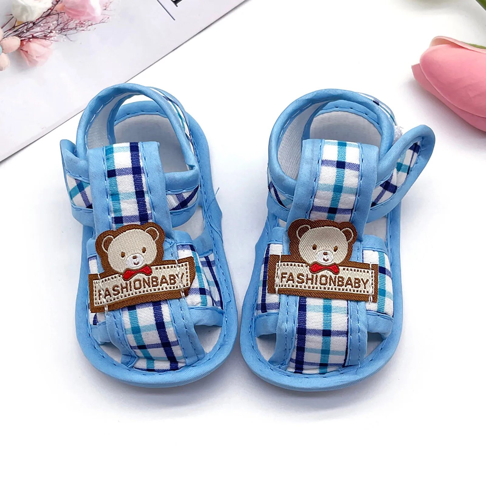 Unisex Baby Kids Sandals 2022 Summer Newborn Cartoon Plaid Outdoor Casual Shoes Toddler Infant Baby Girls Boys Shoes Prewalkers