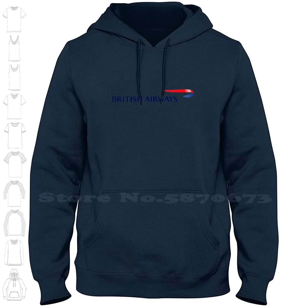 

British Airways Logo Unisex Clothing 100% Cotton Sweatshirt Printed Brand Logo Graphic Hoodie