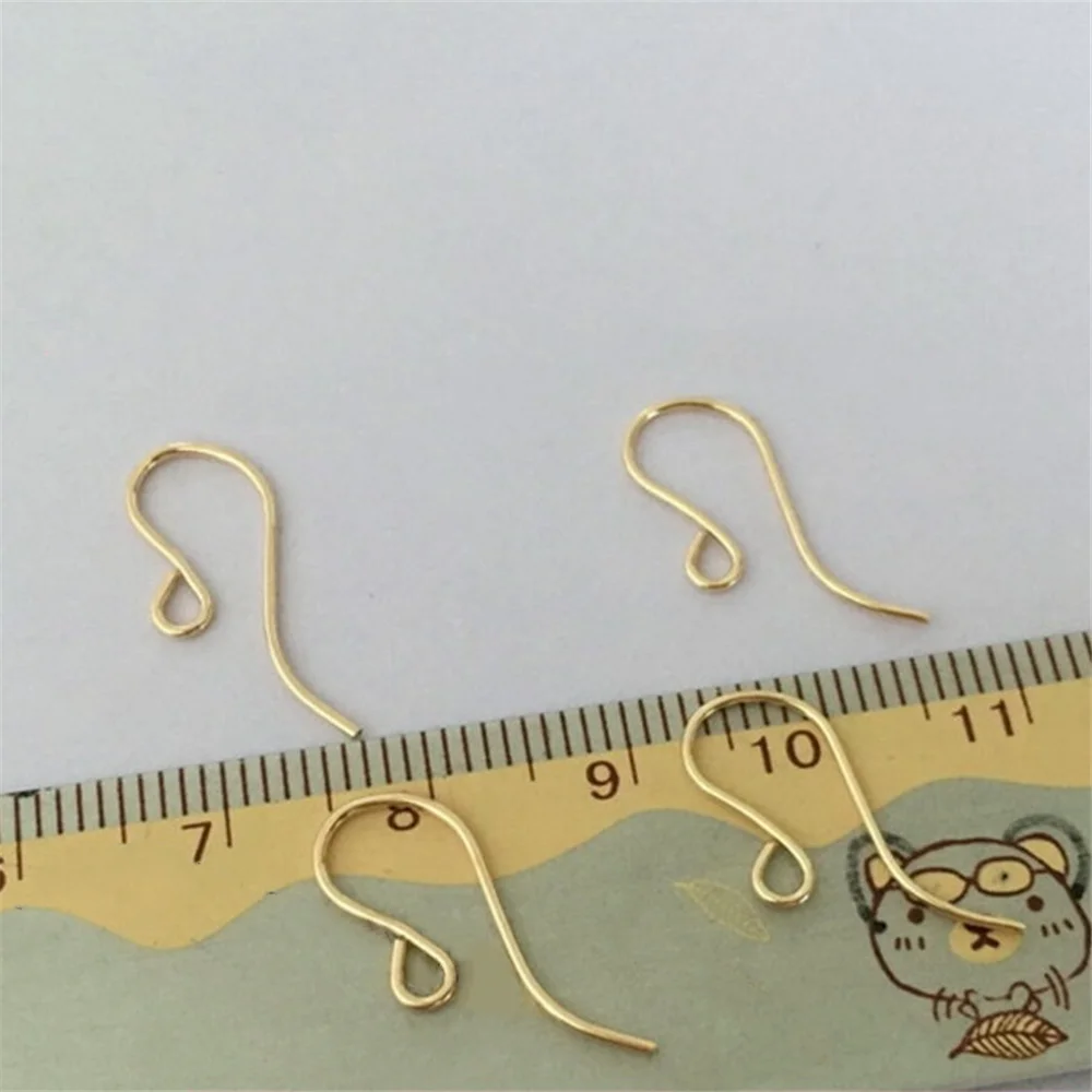 5prs 14K Gold Filled French Ear Wires 0.64mm 0.71mm Earring Wire Hook with Loop