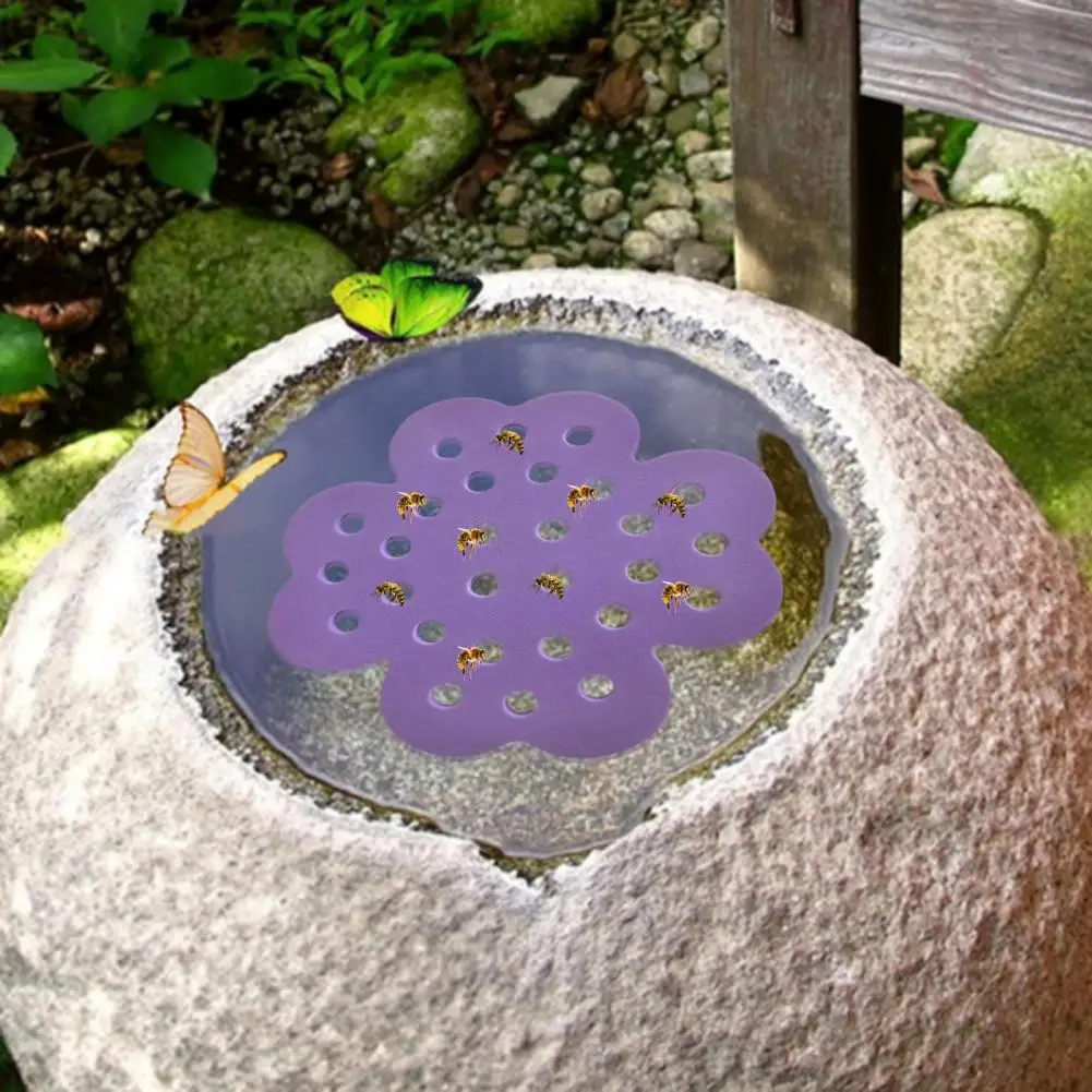 Honeybee Hydration Station 4-pack Floating Bee Island Watering Stations Bright Color Reusable Garden Feeders Lightweight