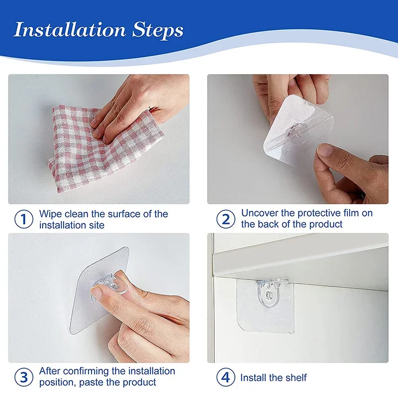 Adhesive Support Shelf Bracket Non-Perforated Wardrobe Strong Partition Layer Fixed Paste Hook Home Kitchen Accessories