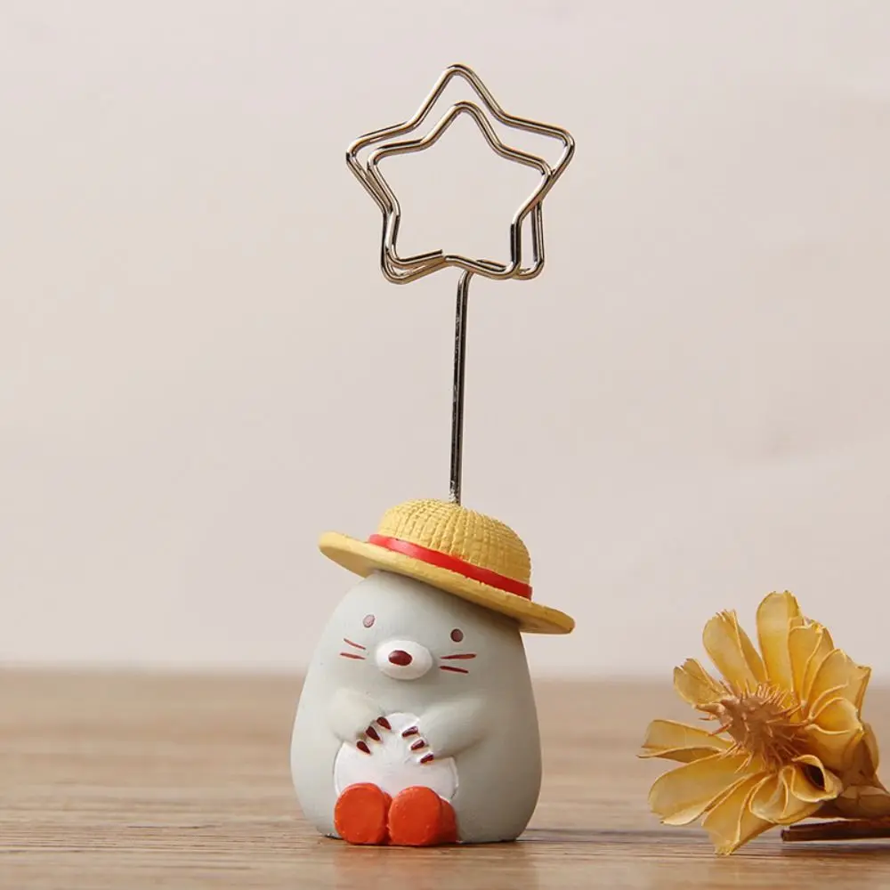 Resin School Office Desk Ornaments Envelop Holder Animal Photo Card Holder Message Holder Desk Memo Holder Photo Stander