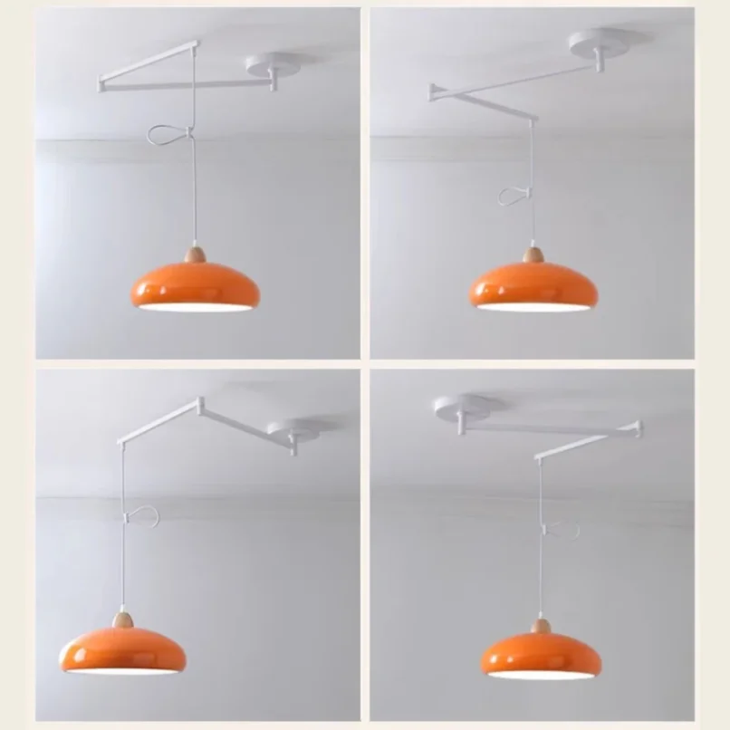Long Arm Adjustable Pendant Lights for Kitchen Dining Room Hanging Lamp Rotate Ceiling Swing Folding Chandeliers Nordic Home