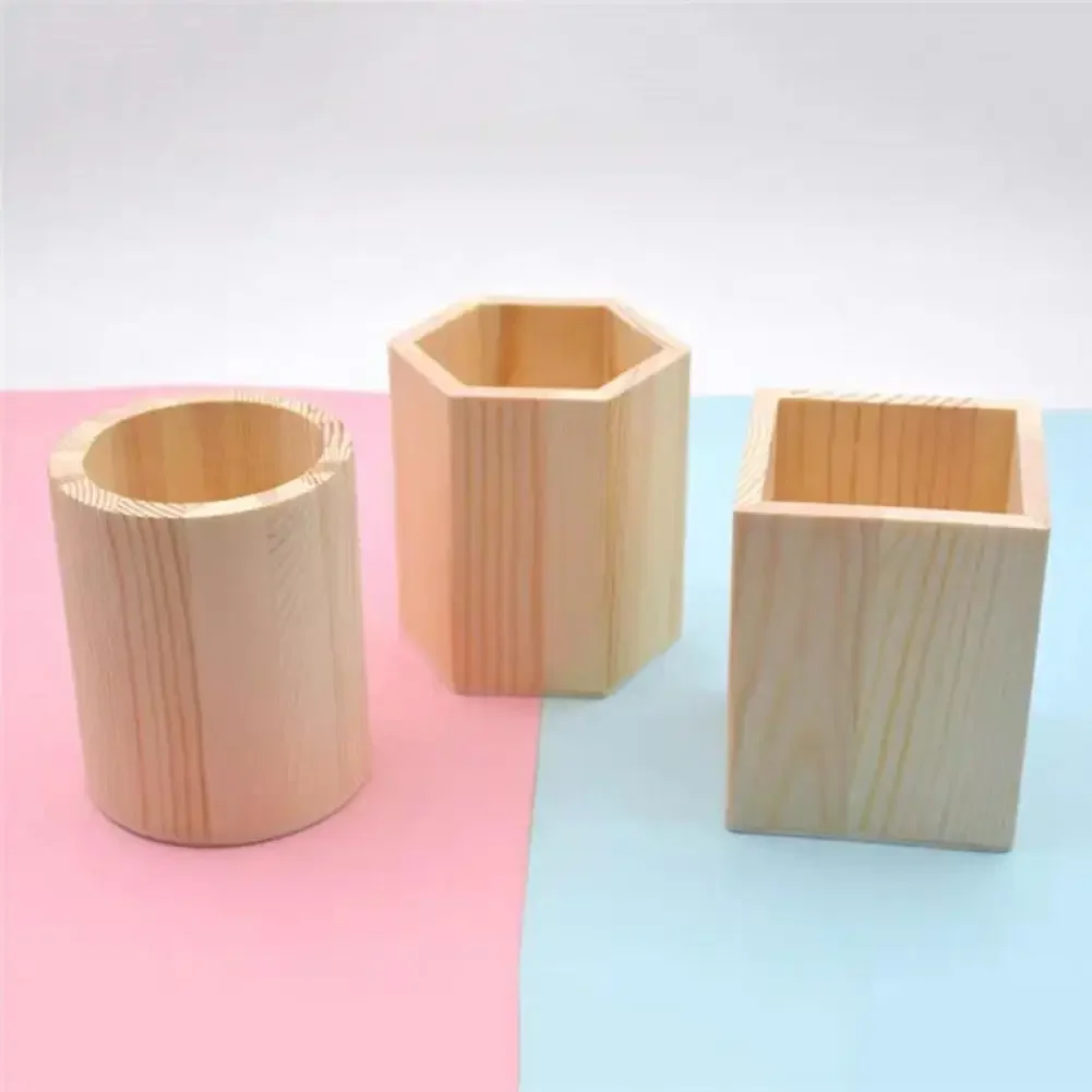 

DIY Wooden Pencil Holder Pen Holder Storing Erasers Paper Clips Pens Organizer Stationery Pen Pencil Holder Desk Organizer