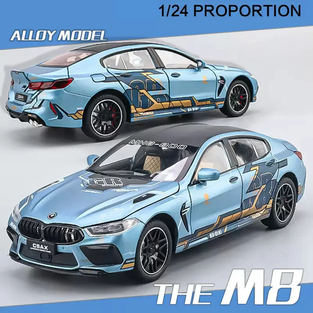 

1:24 M8 XM Alloy Diecast Model Toys Cars Doors Opened Sound Light Pull Back Front Wheel Steering Models Children's Holiday Gifts