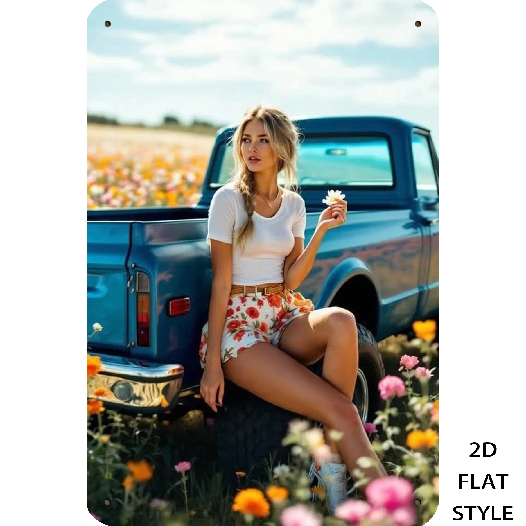 

Wildflower Meadow, Retro Metal Tin Sign 8x12 Inch, 2D Flat Vintage Wall Decor for Indoor Outdoor - Easy to Hang Rustic Decor