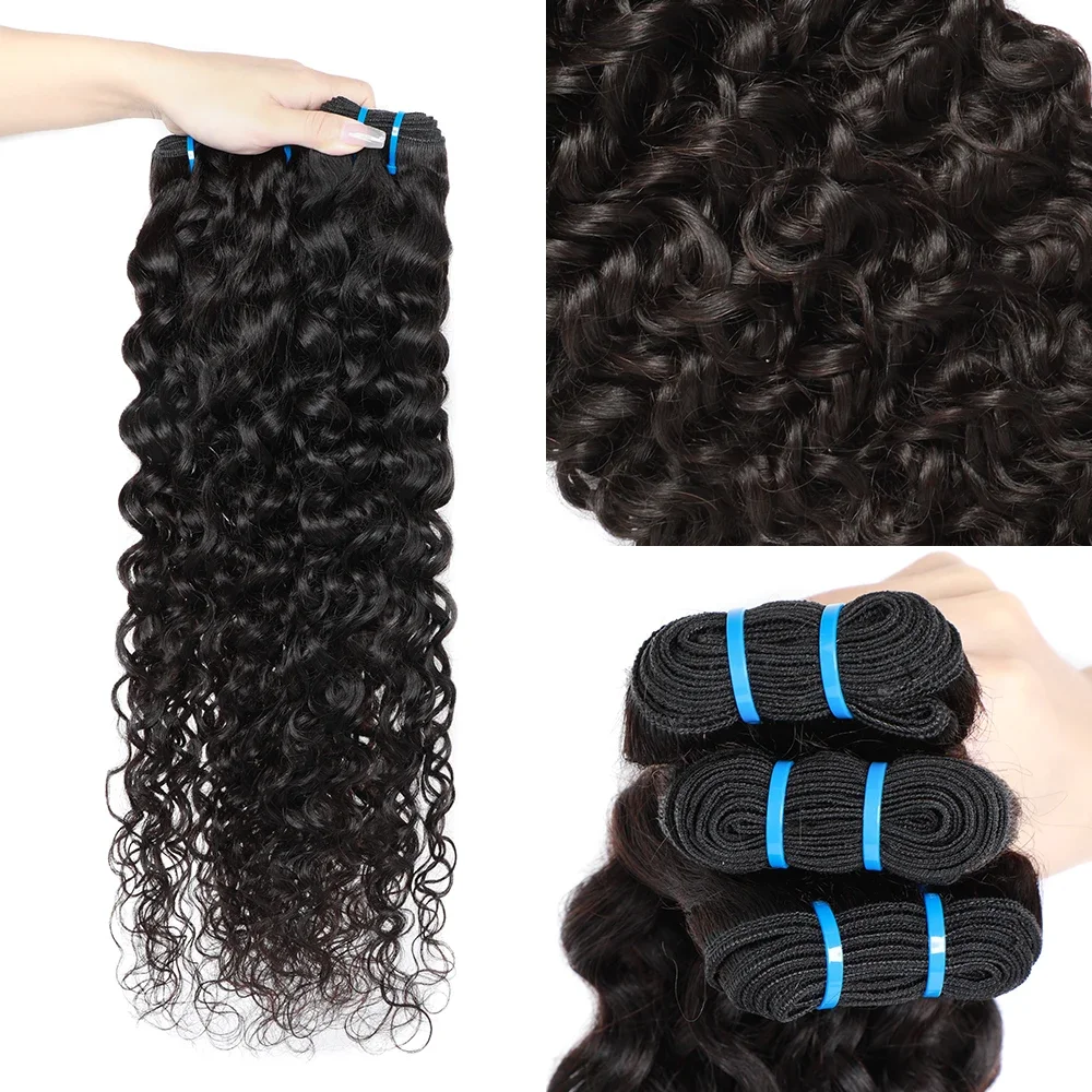 موجة عميقة الخام الشعر البرازيلي 3 4 حزم صفقة حزمة غريب مجعد 100% وصلات شعر بشري فضفاض موجة عميقة المياه للنساء السود