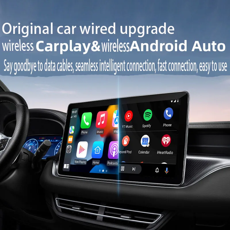 Адаптер CarPlay 2 в 1 Беспроводной Carplay и Android Auto Проводной к беспроводному Carplay I Беспроводное управление Plug & Play Carplay Auto AI Box