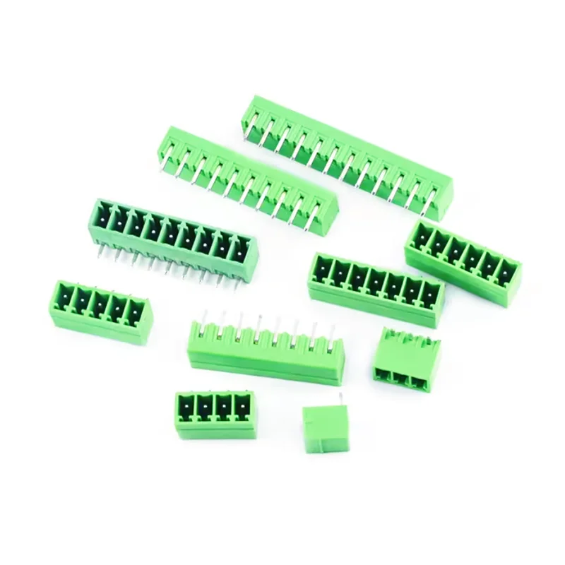 10PCS 15EDG 3.81mm Bent Pin Plug-In Terminal Block KF2EDG 2/3/4/5/6/7/8/9/10/11/12/13P Needle Socket Complete Set