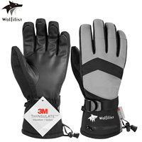 WOLFILIST Ski Gloves Waterproof Windproof - 3M Thinsulate Insulated Warm Snow Gloves with Zipper Pocket