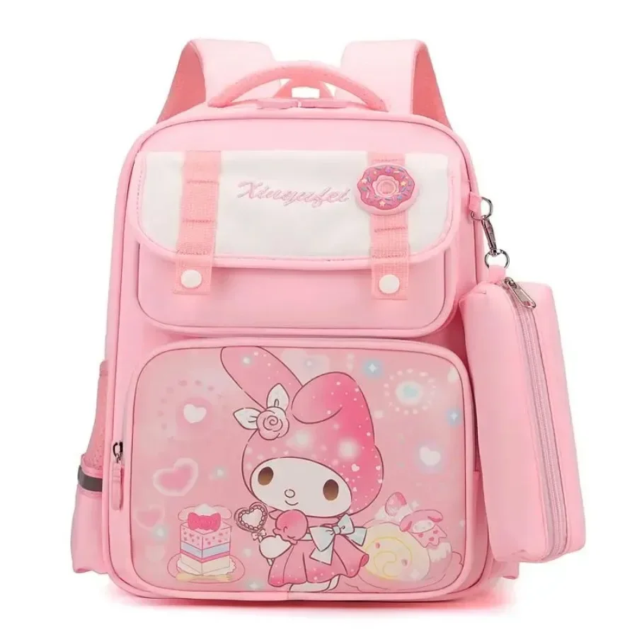 Sanrio Kuromi My Melody Cinnamoroll-mochila de protección para la columna vertebral, bonita y creativa, con patrón de dibujos animados, para niños