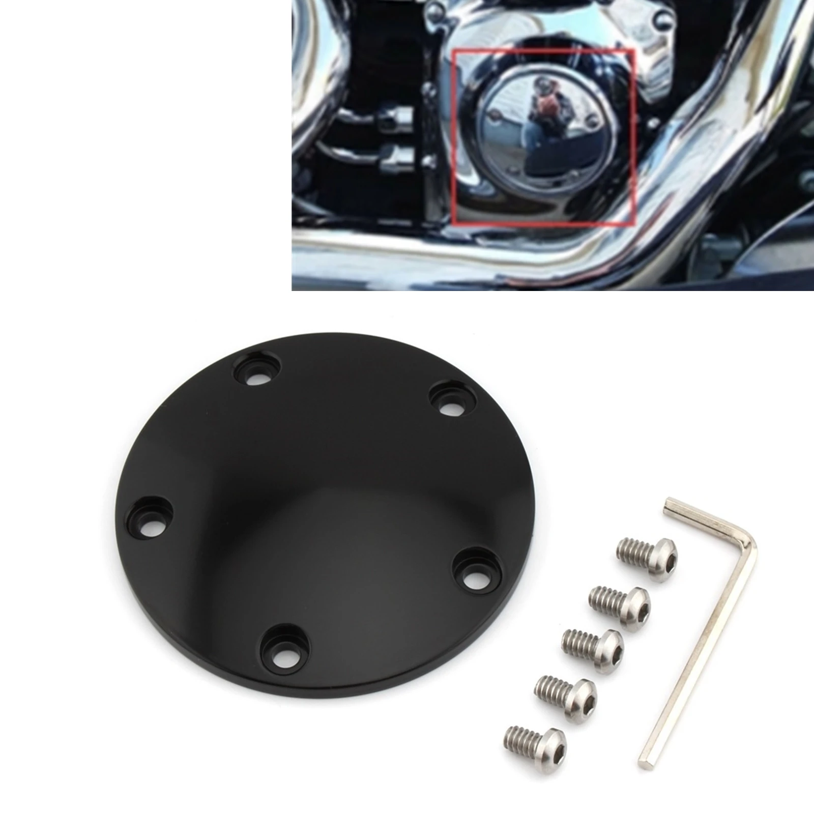 5 Holes Motorcycle Domed Timing Points Cover For Harley Davidson H-D Twin Cam models 1999-2017