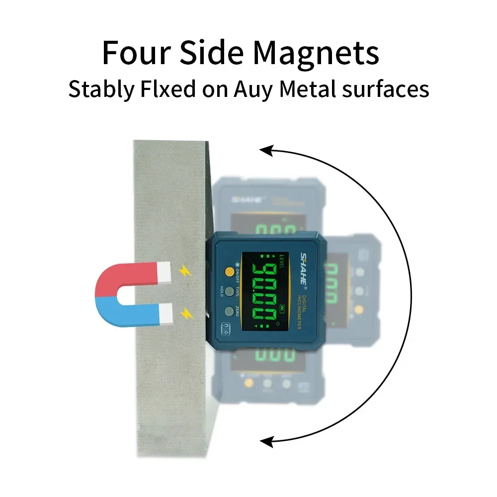 SHAHE Digital Angle Finder Electronic Level Laser Digital Level Protractor Inclinometer Angle Gauge Rechargable Level Box