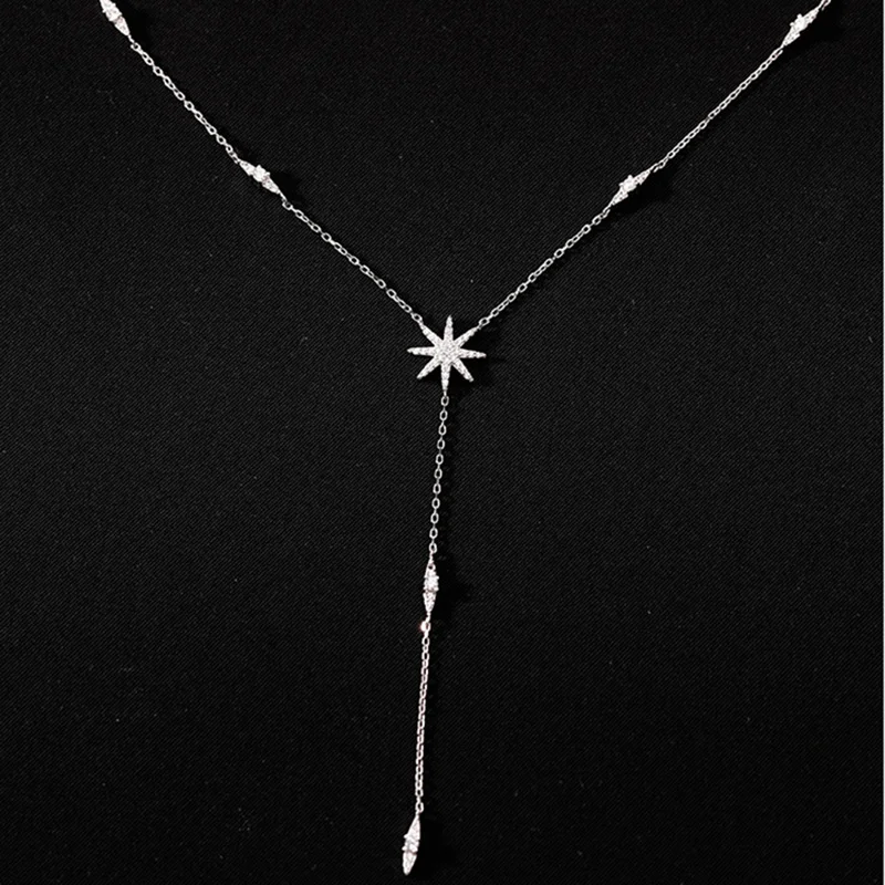 Women's 925 Silver Star Pendant Necklace, Everyday Elegance