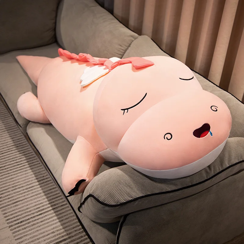 Sleepy Dinosaur Plush Toy Soft Large Stuffed Animal Cushion Pillow Cute Toys Cartoon Home Sofa Decor Kids Adults Birthday Gift