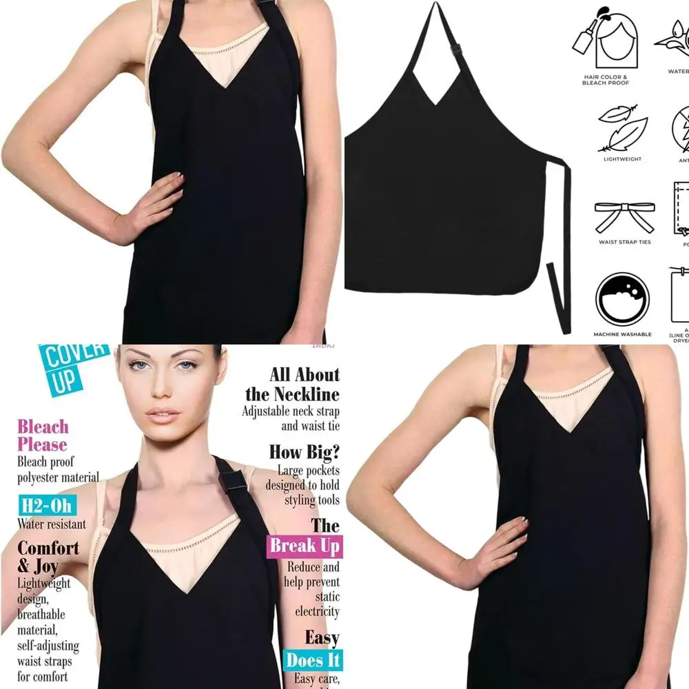 

Water-Resistant, Anti-Static Stylist Apron with Adjustable Straps and Pockets for Salon Use
