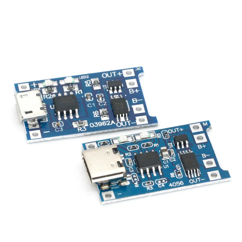 TP4056 1A lithium battery charging board module TYPE-C USB interface charging protection two-in-one