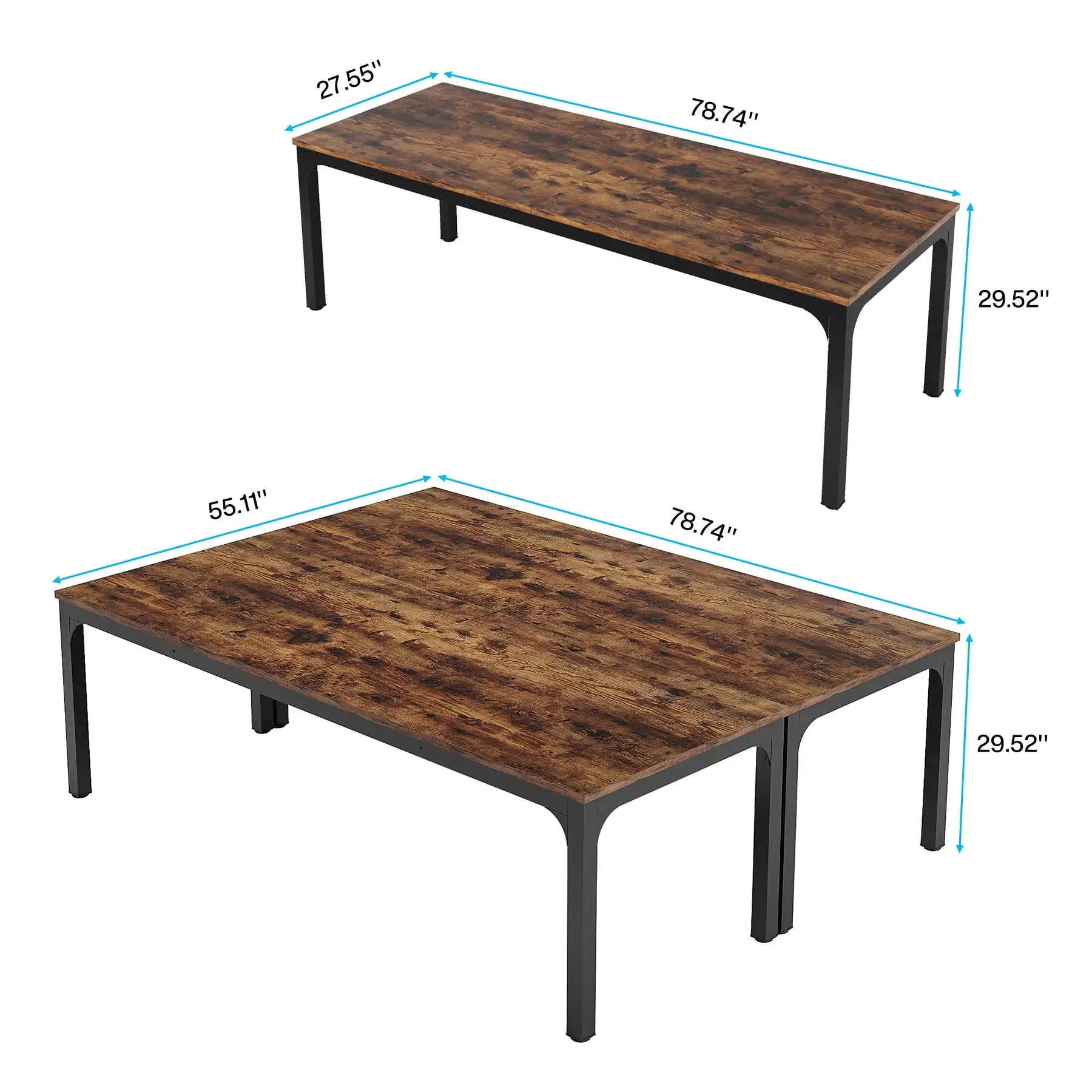 

Rectangle Executive Desk, 78.7" Computer Desk 6FT Conference Table