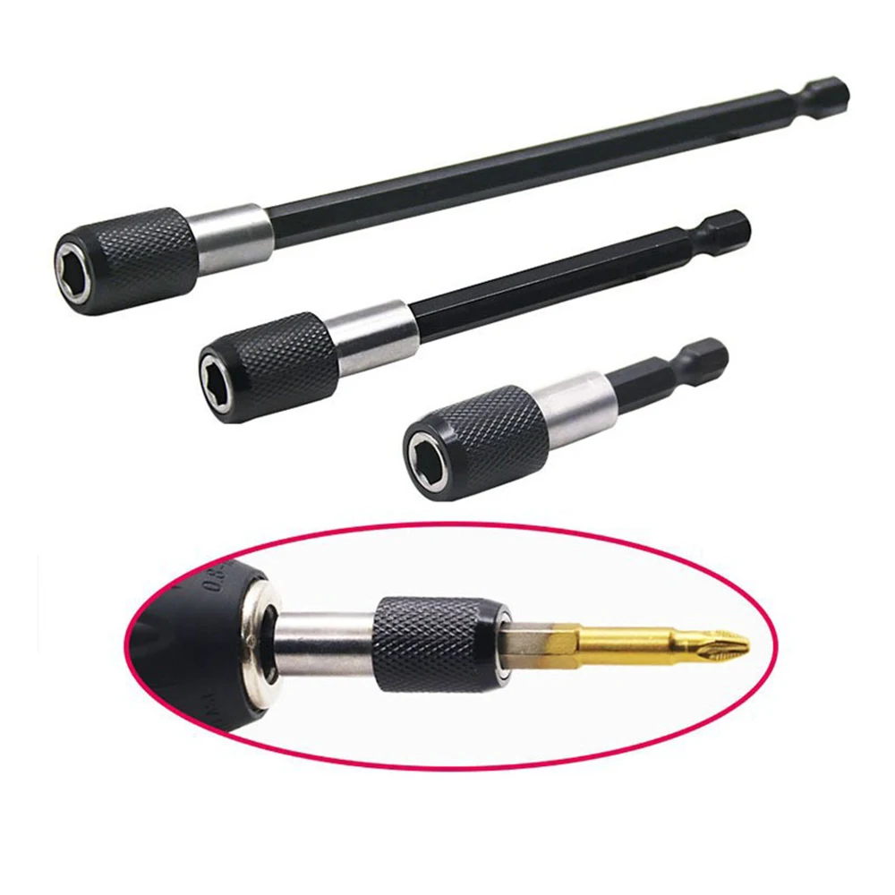 

3pcs Hexagonal Quick Release Self-locking Extension Rod Electric Drill Driver Quick Transfer Rod Screwdriver Extension Rod Tool