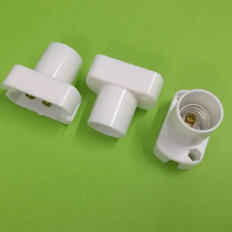 50PCS White Square Display Lamp Holder E14 LED Lighting Screw Lamp Base