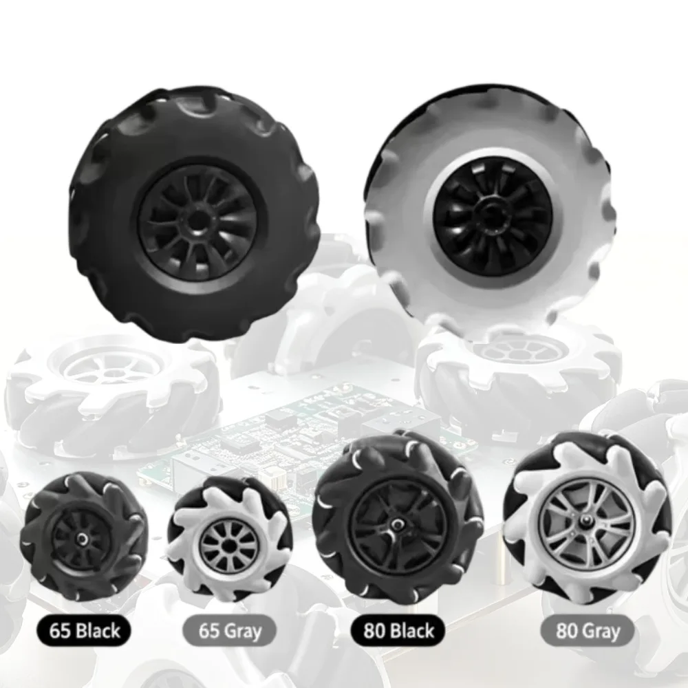 60/65/80mm Mecanum Wheels Kit Mecanum Wheels Omni-directional Smart Robot ROS Robot Car Chassis Competition Toy