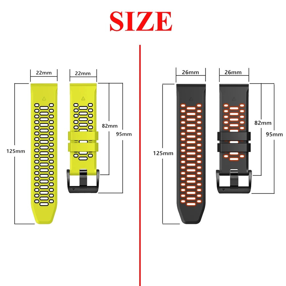 22 26MM Silicone Watch Straps For Garmin Fenix 8 7X 7 Pro E 47 51mm 6X 6 Pro 5X 5 Enduro3 Smartwatch Easyfit Wristbands Bracelet