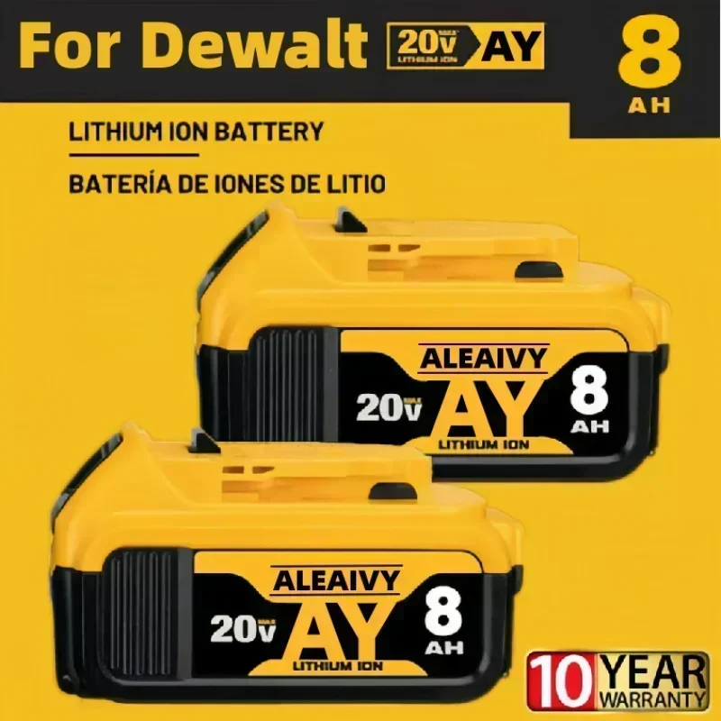 

Genuine 18V/20 Volt MAX 6.0Ah 8.0Ah DCB200 Replacement Li-ion Battery for DeWalt DCB205 DCB201 DCB203 Power Tool Batteries