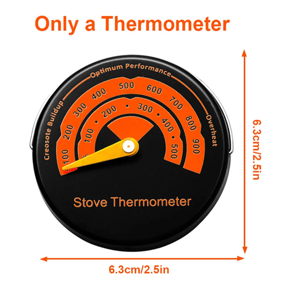 Wood Stove Thermometer Magnetic Oven Stove Temperature Meter for Wood Burning Gas Stove Pipe 0~500 Avoiding Overheat