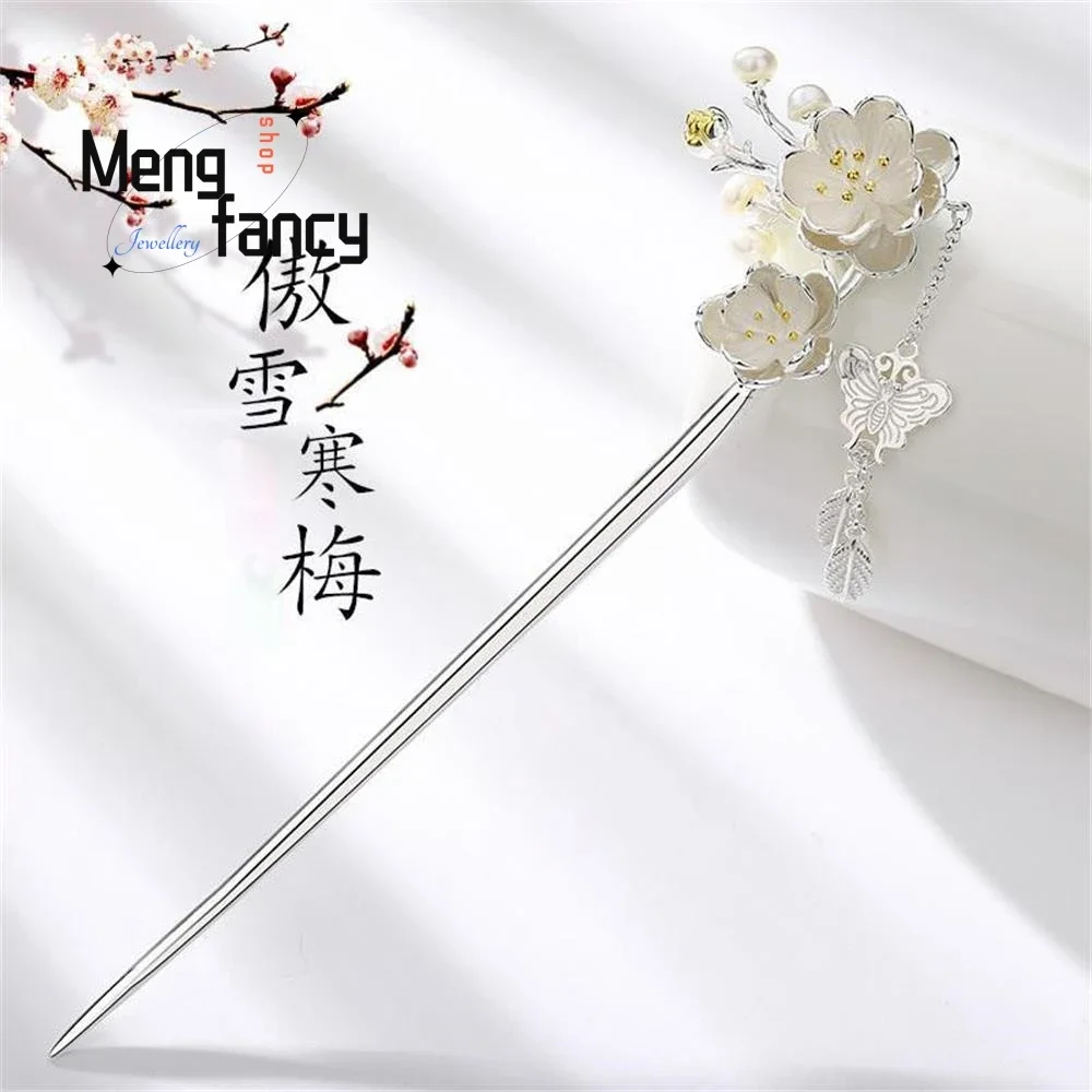 

Ancient Wind Hairpin Retro Cold Plum Female Tassel Chinese Style Step Rock Hanfu High-end Luxury Elegant Popular Fashion Jewelry