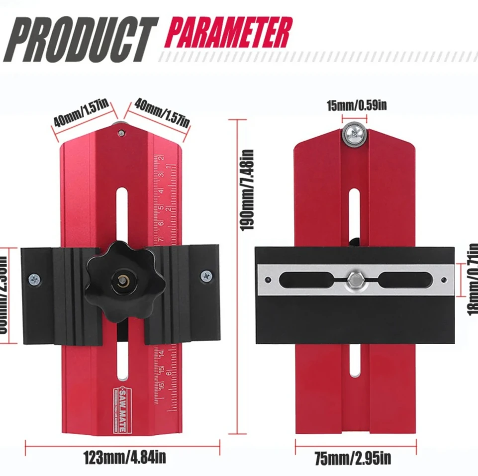 أداة قطع رفيعة لمنشار الطاولة، أداة لوح ريش من سبائك الألومنيوم مع دليل ثابت لشريط الخشب الدقيق والقطع الزخرفية #5