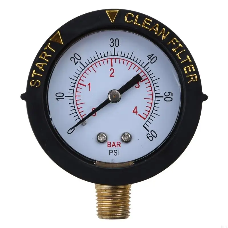 

E1PC Pool Pressure Gauge 2" Dial Clean Filter Utility Water Pressure Gauge 60psi Pool