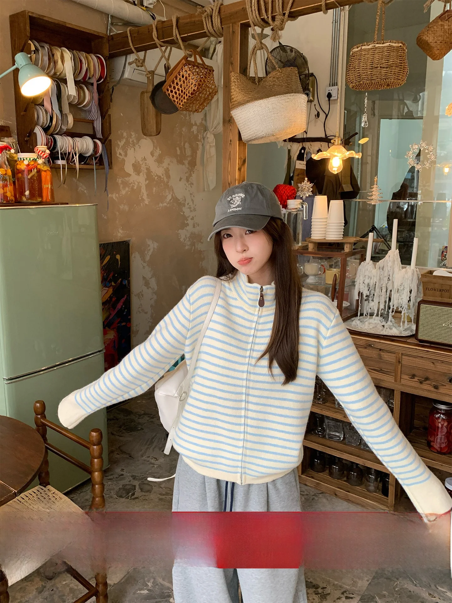 

Кардиган Morning Bloom: Элитный вязаный синий полосатый кардиган с открытым передом, женская осенне-зимняя верхняя одежда, с маленьким воротником-стойкой, длинный рукав