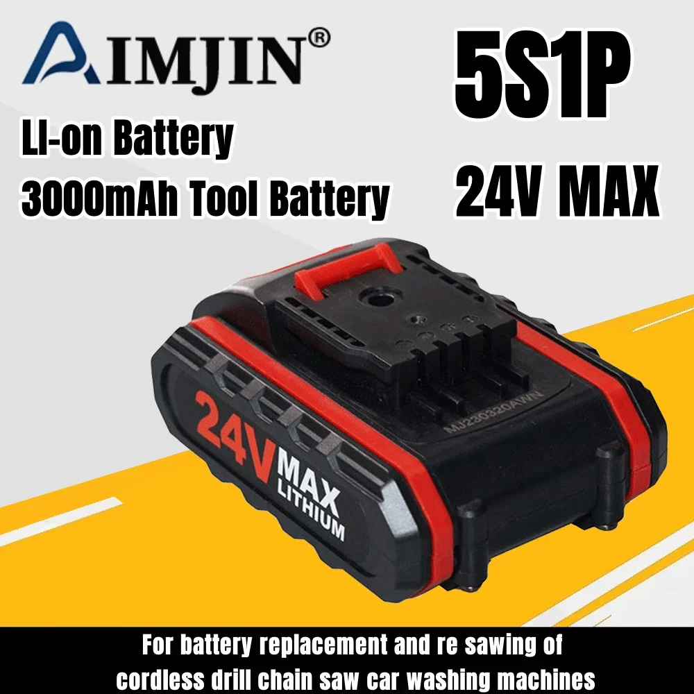 24VMAX 3000mAh lithium battery, suitable for battery replacement and re sawing of cordless drill chain saw car washing machines